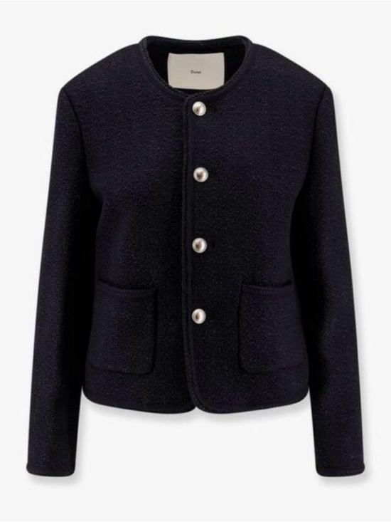Dunst Jackets & Blazers - Dunst Black Bouclé Gold Button Wool Blazer Jacket